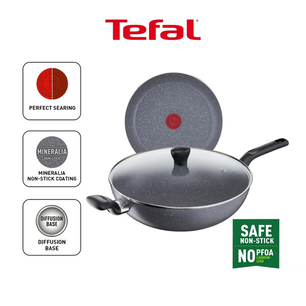 Tefal Natura Wokpan with Lid 32cm | Non-stick Cookware | B22694